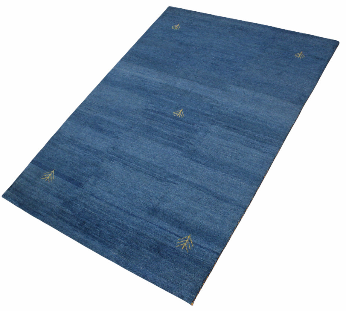 Gabbeh Teppich 100% Wolle Handgeknüpft Blau Orientteppich 170X240 cm WR58