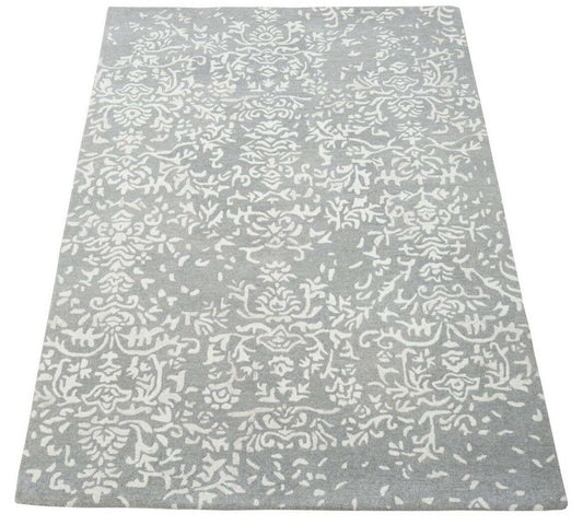 Teppich 100% Wolle Grau Beige 160X230 cm Orientteppich Handgetuftet HT284