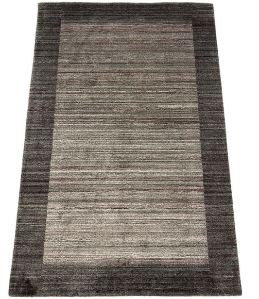 Teppich 100% Wolle Grau Braun Gabbeh lori Handgewebt 122x185 cm dp Garn S78