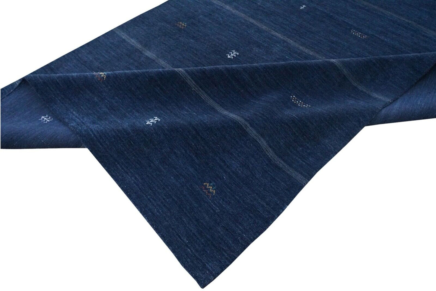 Blau Gabbeh Teppich 100% Wolle 175x240 cm Orientteppich Handgewebt Lr493