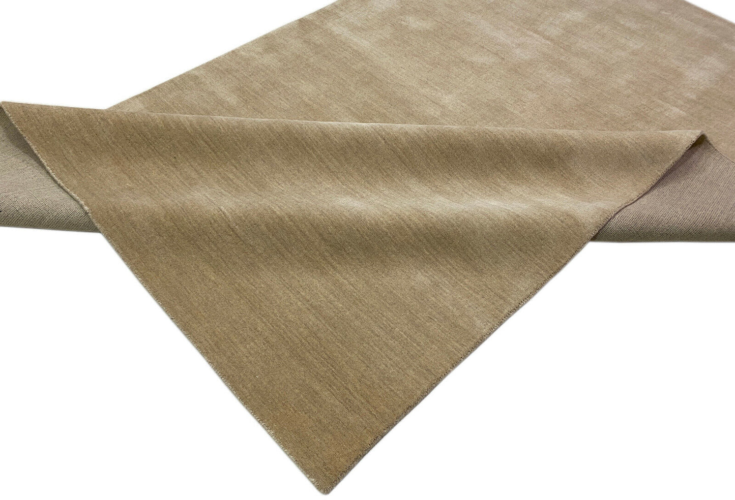 Beige Gabbeh Teppich 100% Wolle 170x240 cm Handgewebt einfarbig gefärbt G84