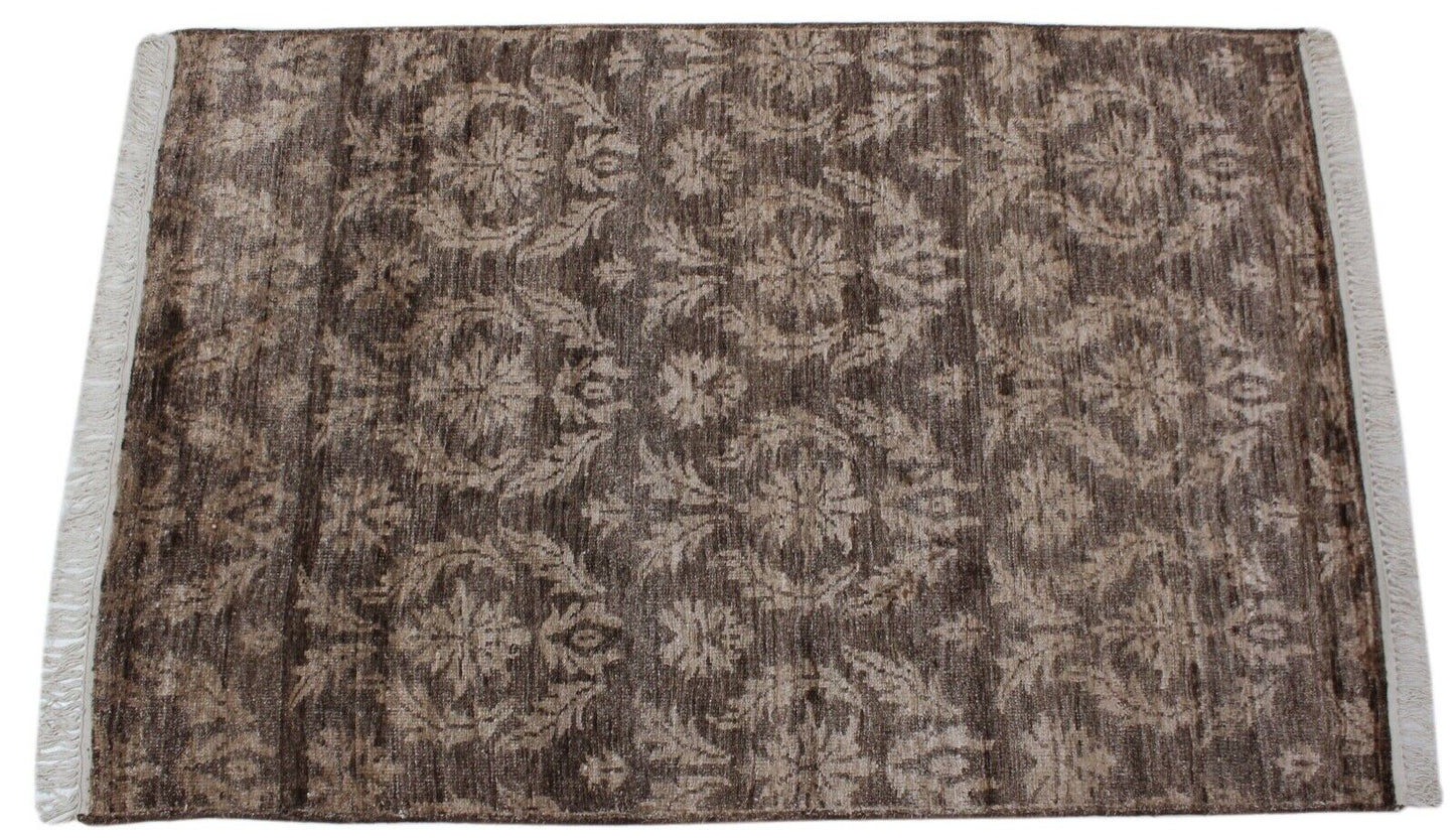 Seide Handgeknüpft Teppich 120X180 cm Braun Seidenteppich Silk