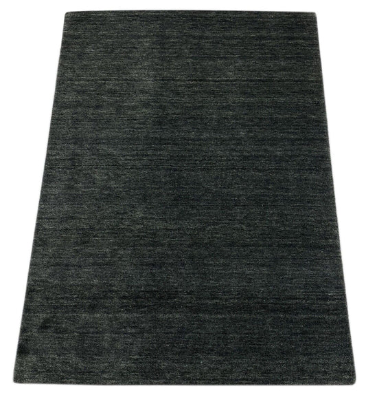 Gabbeh Teppich Schwarz 100% Wolle Handgewebt Orientteppich 122x171 cm WR119