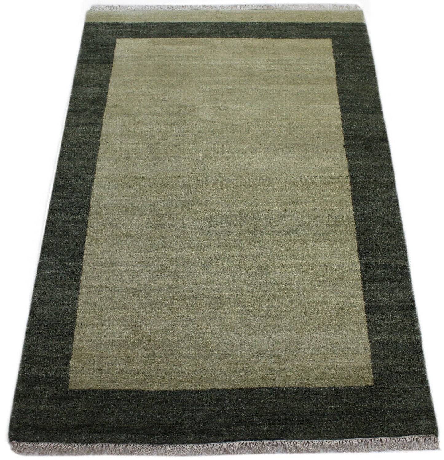 Gabbeh Teppich Handgeknüpft 100% Wolle Grün Orientteppich 140X200 CM R306