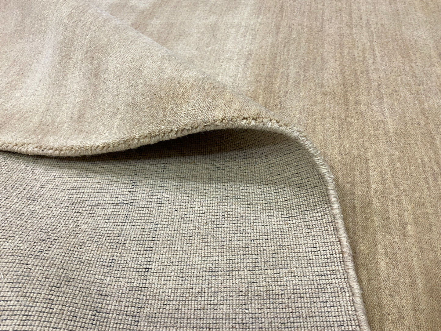 Beige Gabbeh Teppich 100% Wolle 170x240 cm Handgewebt einfarbig gefärbt G84