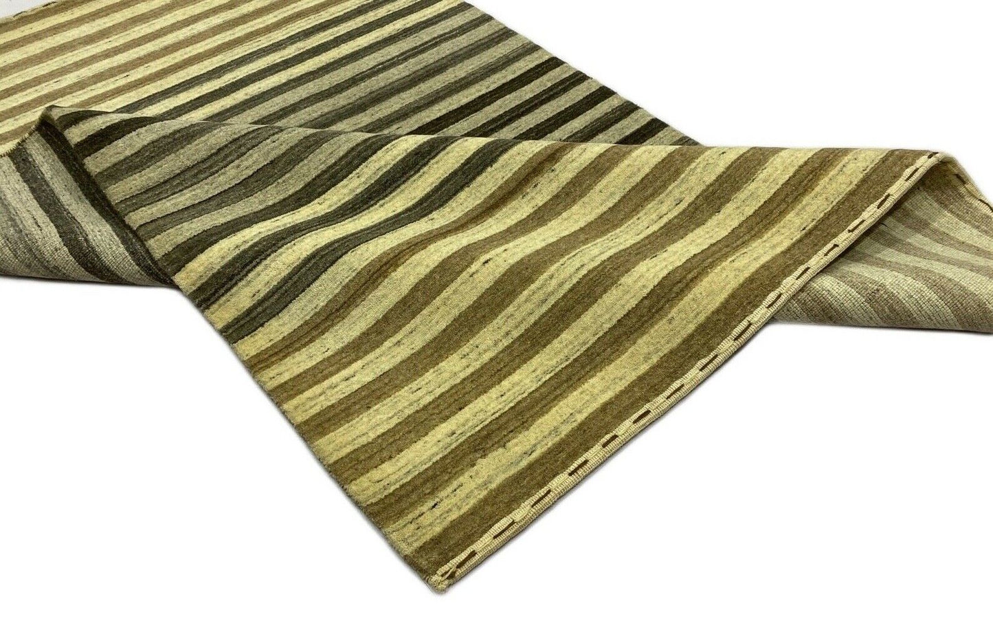 Teppich Gabbeh Beige Grau 100% Wolle loom lori Handgewebt 124x190 cm S16