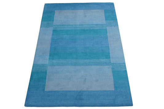 Teppich 100% Wolle Blau 160X230 cm Orientteppich Handgetuftet HT371U