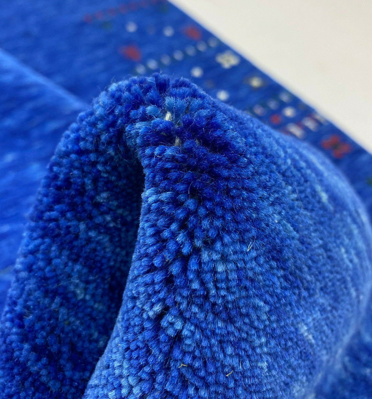 Teppich 100% Wolle Lori Handgewebt Blau Orientteppich 125x183 cm S109