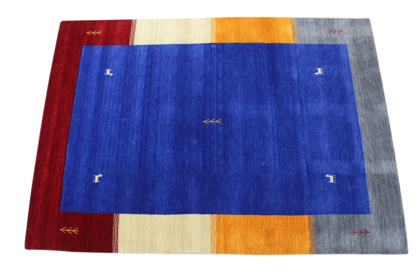 Gabbeh 100% Wolle Orientteppich 174x245 cm Handgewebt loom Blau Teppich