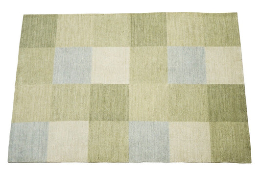 Grün Beige Teppich Handgewebt 100% Wolle 124x180 cm Orientteppich Lori Lr448