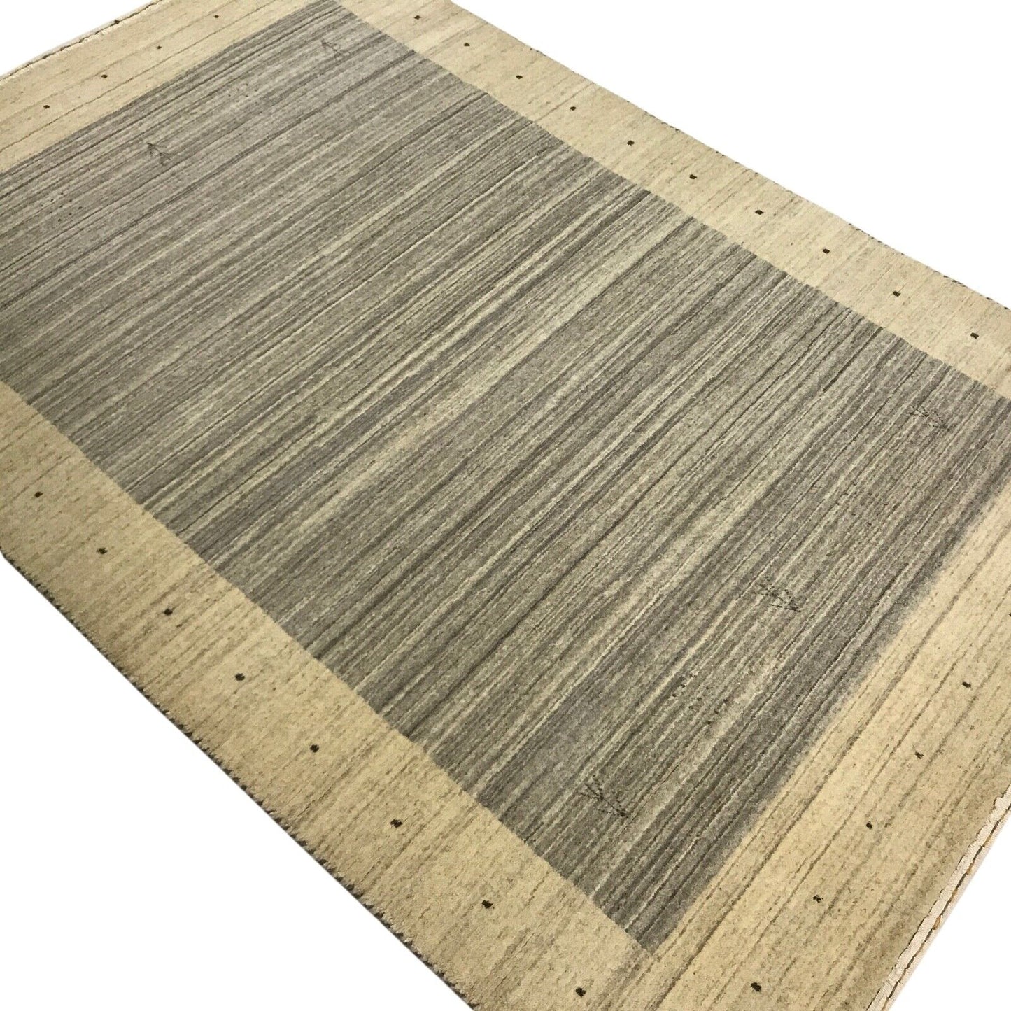 Gabbeh Beige Teppich 100% Wolle Lori Handgewebt Debbich Handloom 118x178 cm