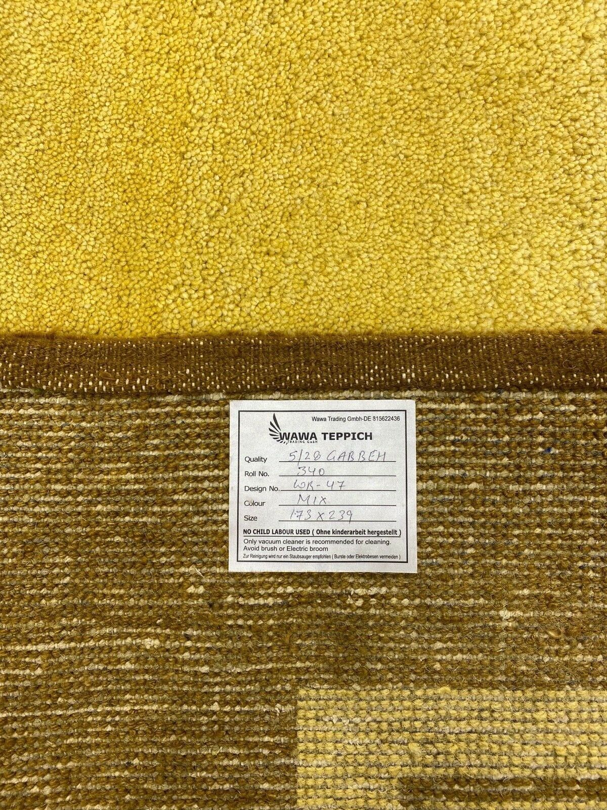 Gabbeh Teppich 100% Wolle Gold Braun Gelb Handgeknüpft 170X240 cm WR47