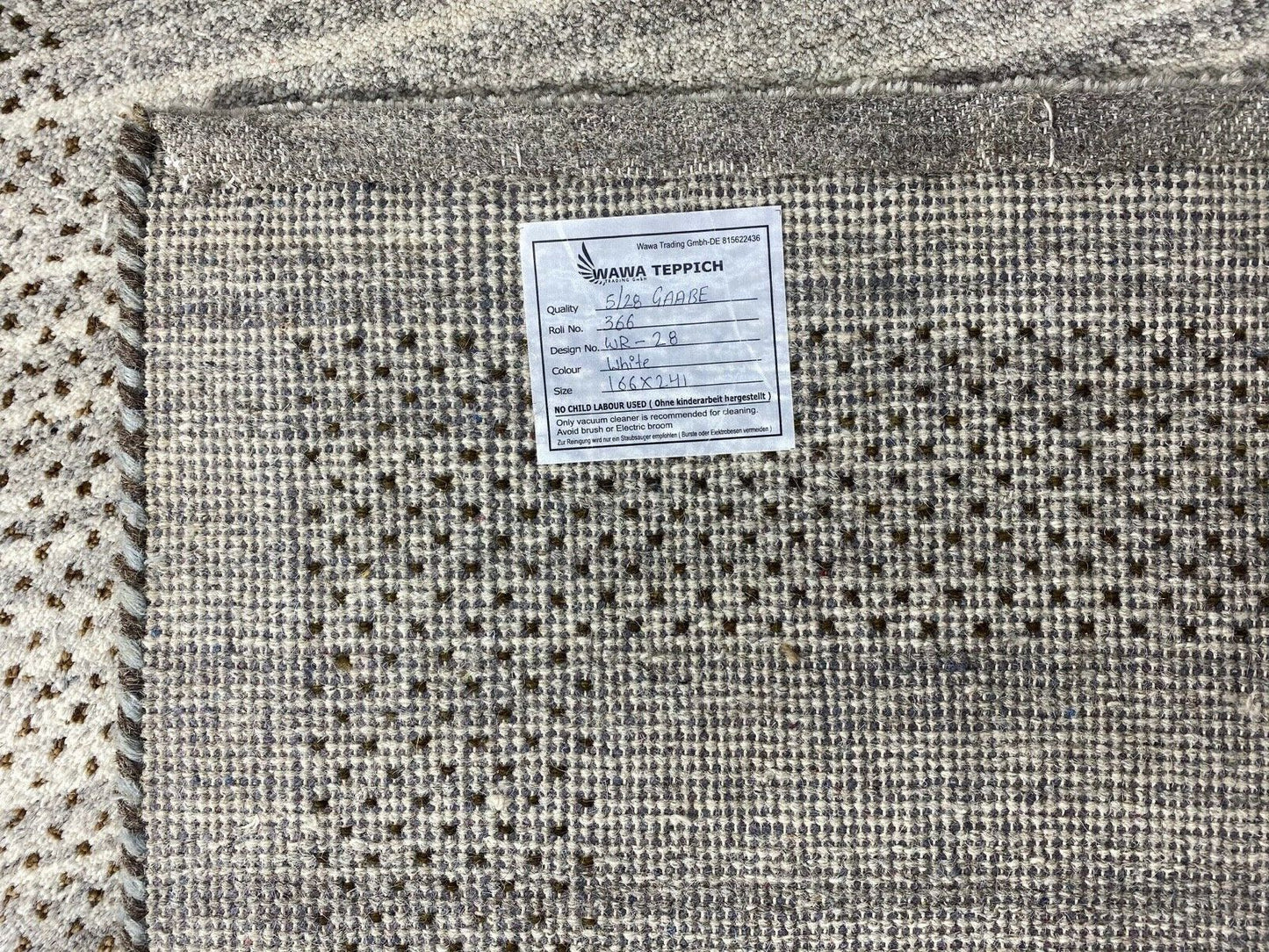 Wohnzimmer Gabbeh Teppich 100% Wolle Beige elfenbeinfarbe 166x240 cm WR28