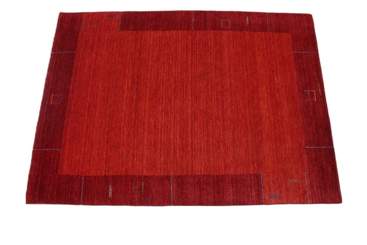 Gabbeh Teppich 100% Wolle 175X240 cm Rot Orange Handgewebt Orientteppich WR112