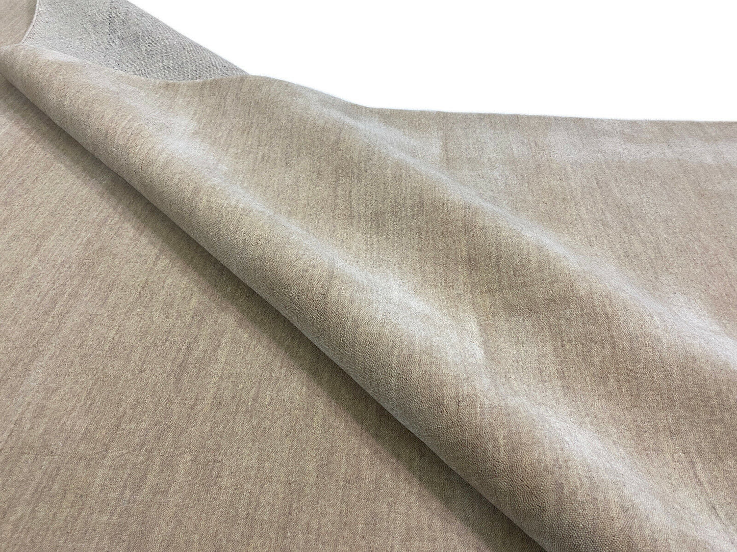 Beige Gabbeh Teppich 100% Wolle 170x240 cm Handgewebt einfarbig gefärbt G84