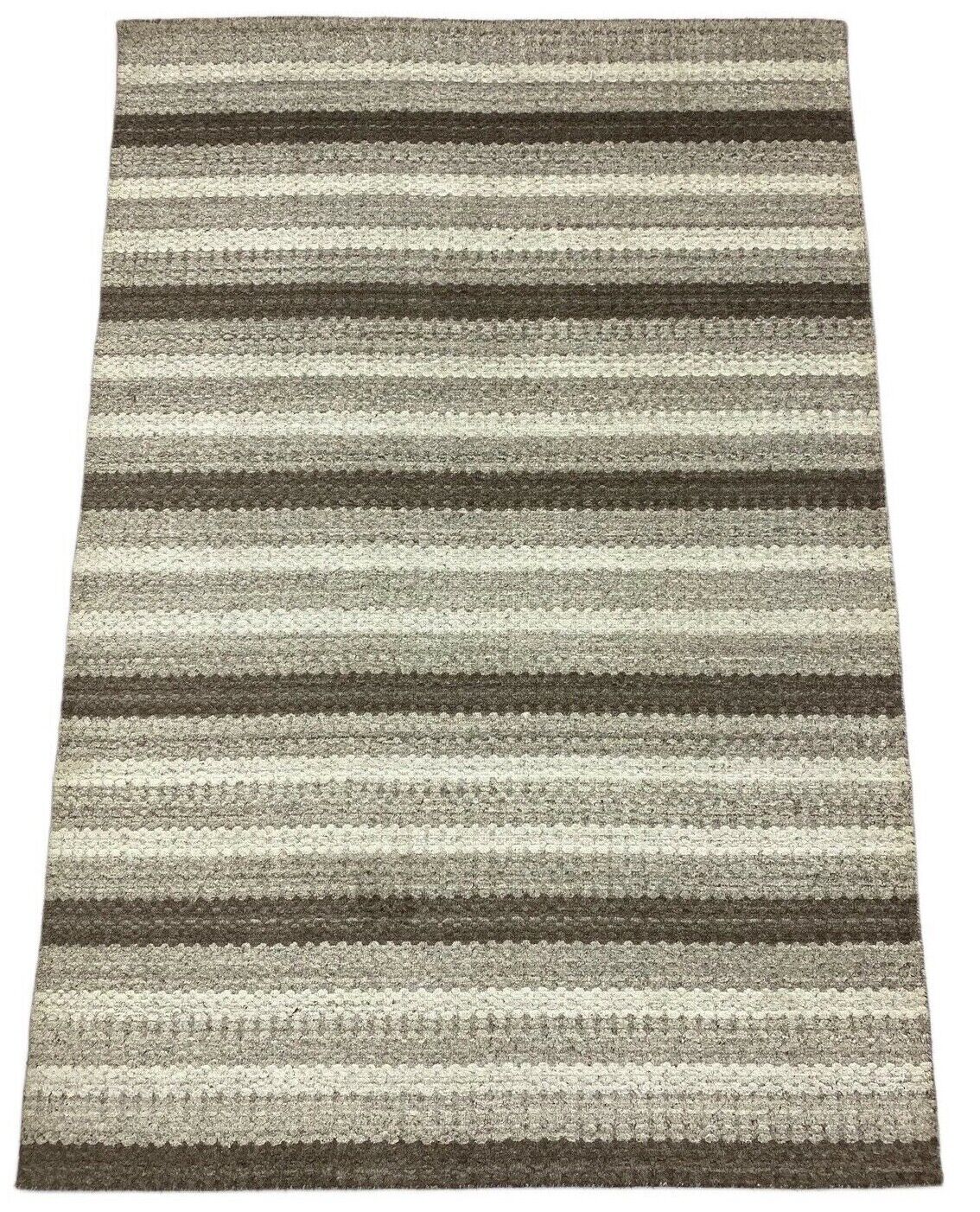 Gabbeh Teppich 100% Wolle Beige Braun loom lori Handgewebt 120x180 cm S60