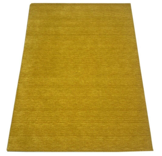 Gelb Gold Gabbeh Teppich 100% Wolle 174x244 cm Orient Handgewebt Wr106