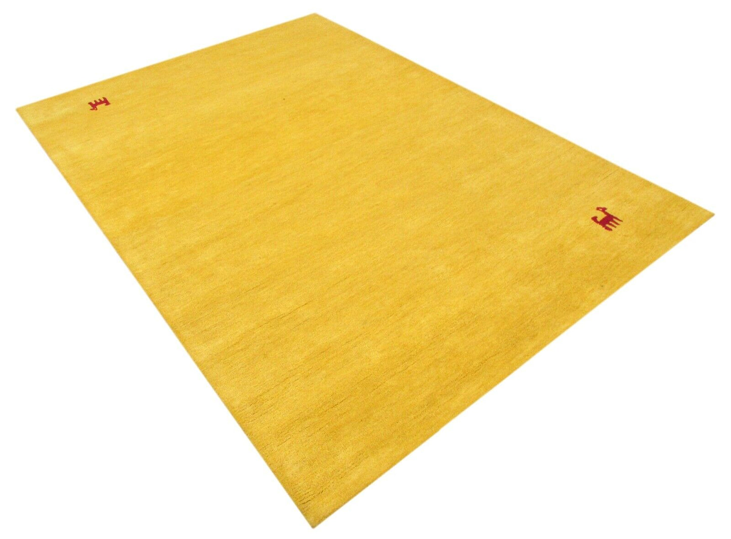 Gabbeh Gelb Mango Wolle Teppich 160X230 cm Handarbeit gold Handgetuftet T798