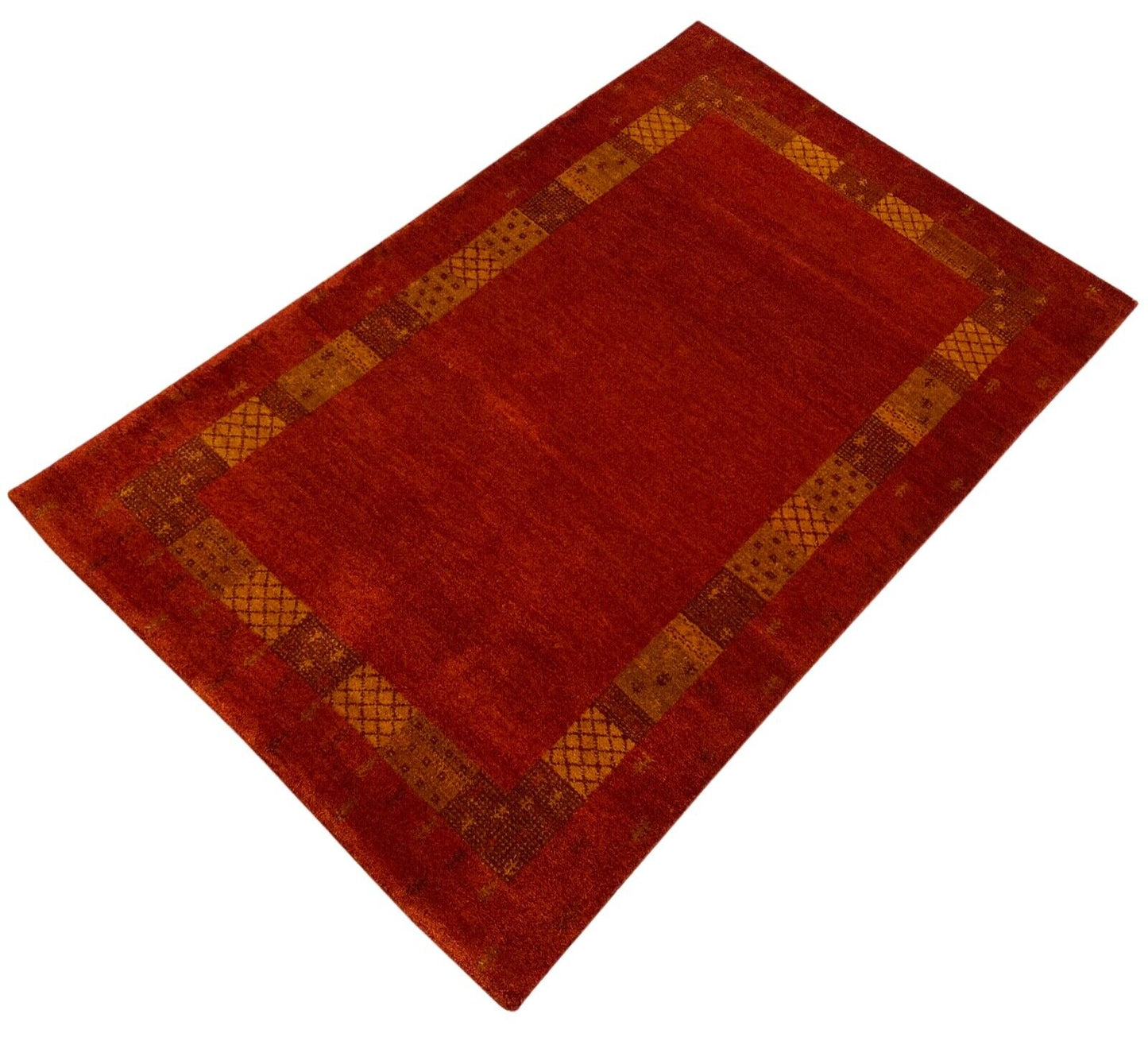 Handgeknüpft Rot Rust Teppich 140X200 cm 100% Wolle Orientteppich 5,2 kg Pro qm