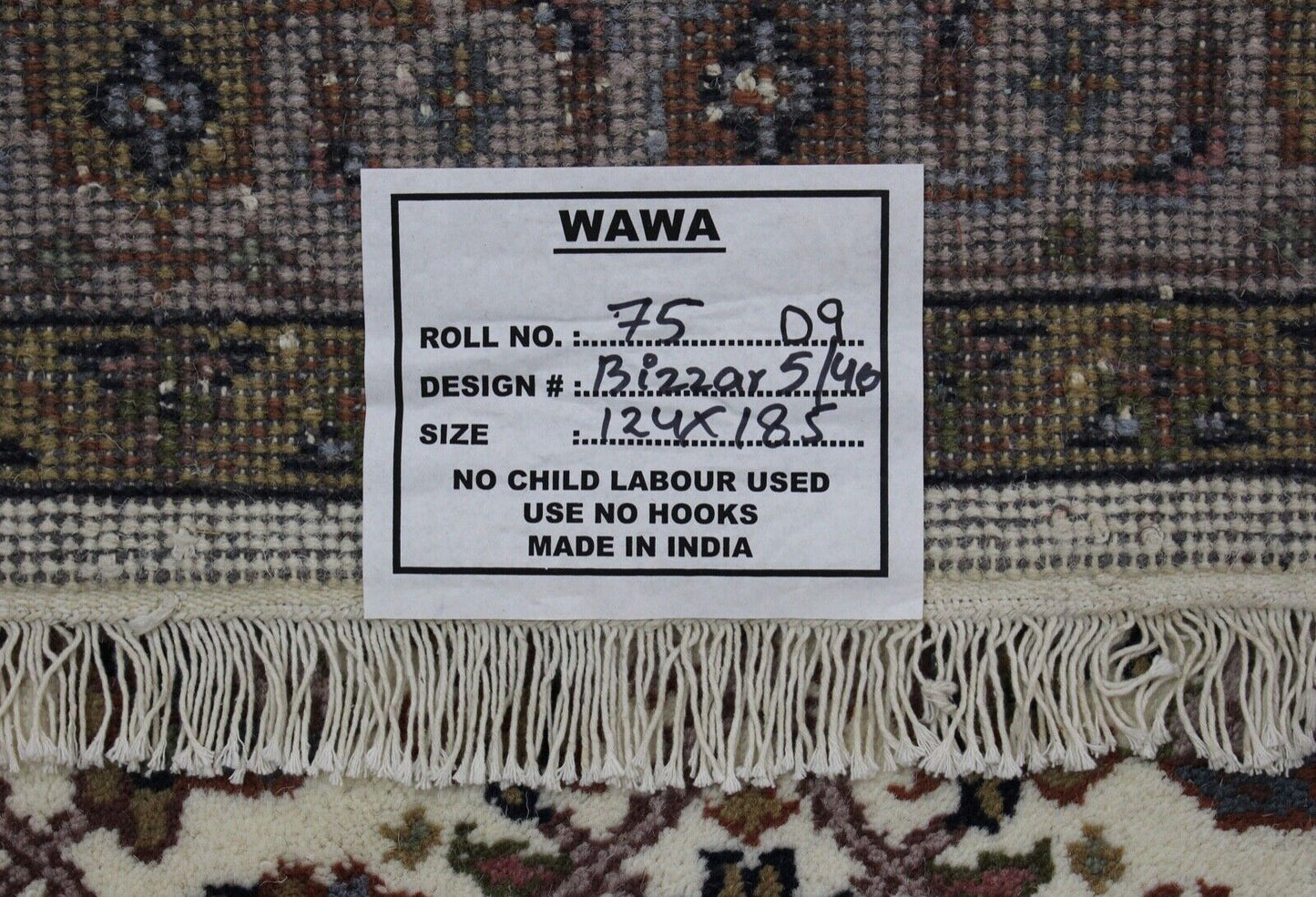 Beige Teppich Wolle Handgeknüpft Orientteppich 100% Schurwolle 120X180 cm D9