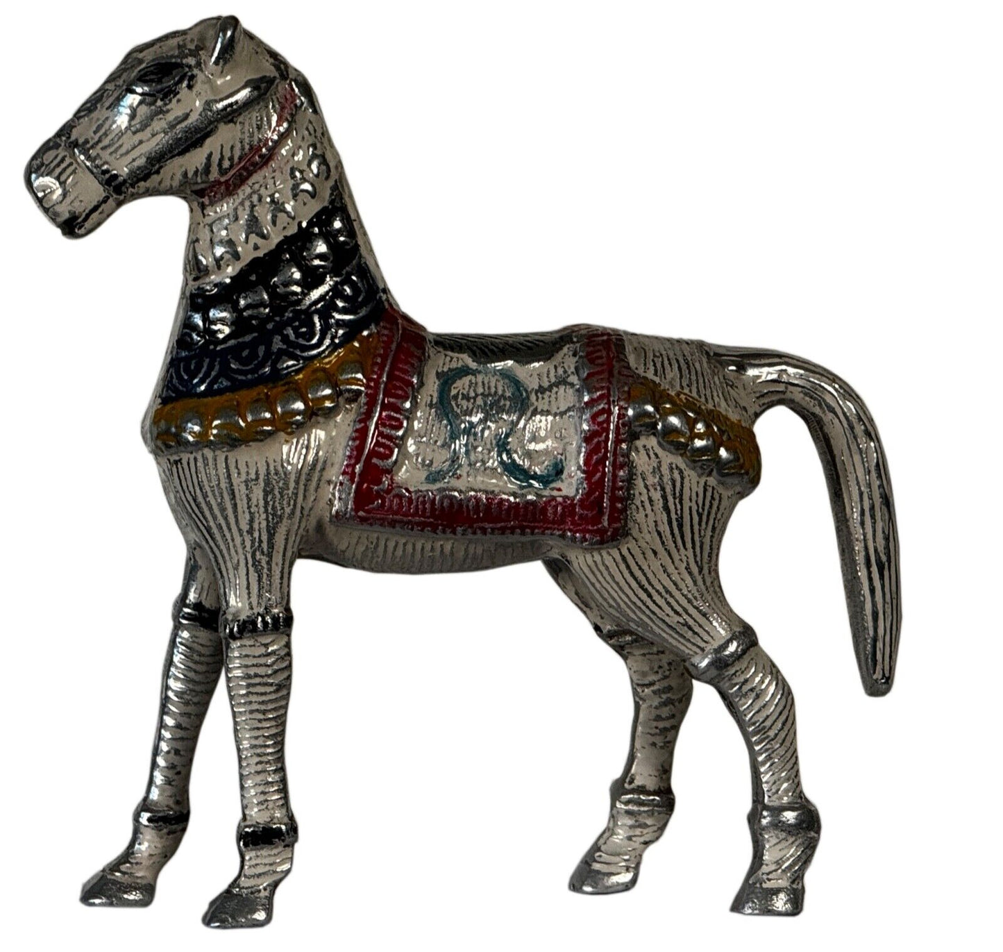 Skulptur Deko PFERD Aluminiumsockel HORSE Figur STATUE Handgefertig