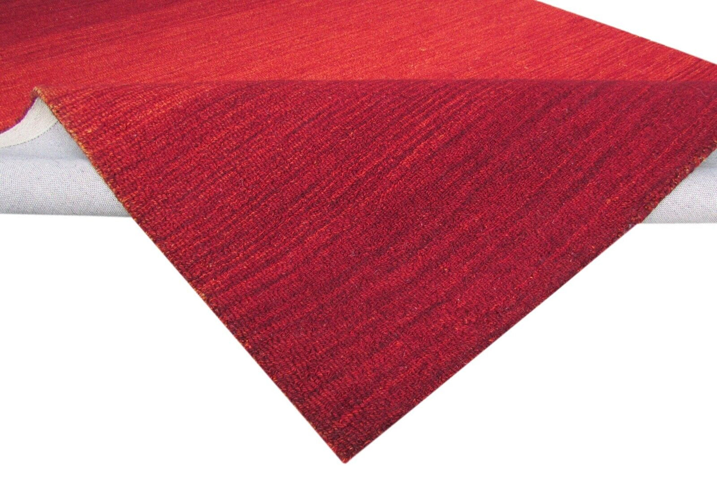 Orange rot Teppich 100% Wolle 170X240 cm uni Handgetuftet T801