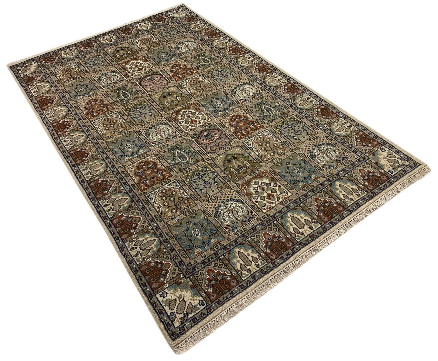 Beige pistachio Handgeknüpft Teppich 100% Wolle Orientteppich  240X345 cm B01