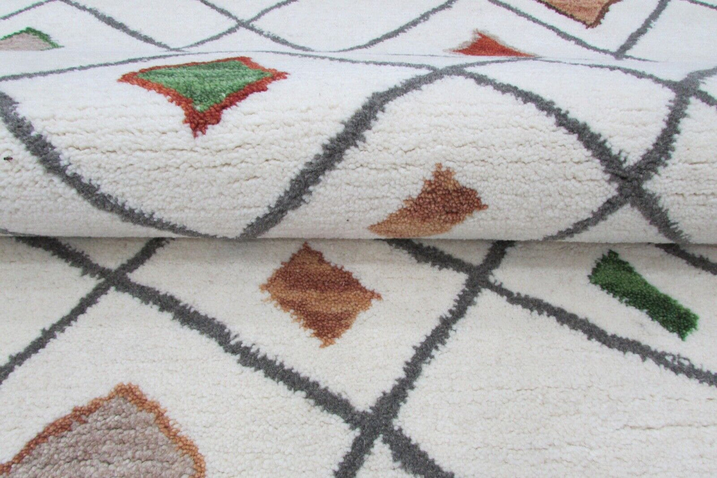 Elfenbeinfa Teppich 100% Wolle Beige 160X230 cm Handarbeit Handgetuftet T862