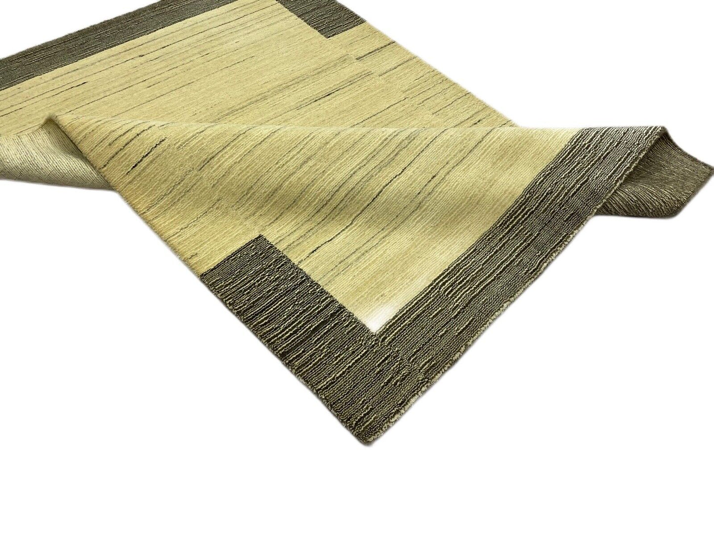 Teppich Gabbeh Beige Braun Wolle loom lori Handgewebt 120x179 cm S55