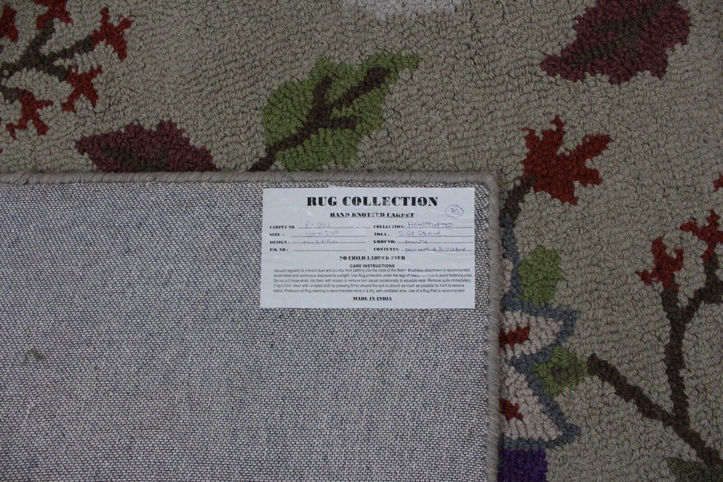 Teppich 100% Wolle Orientteppich Beige Braun 150X240 cm Handgetuftet MH946