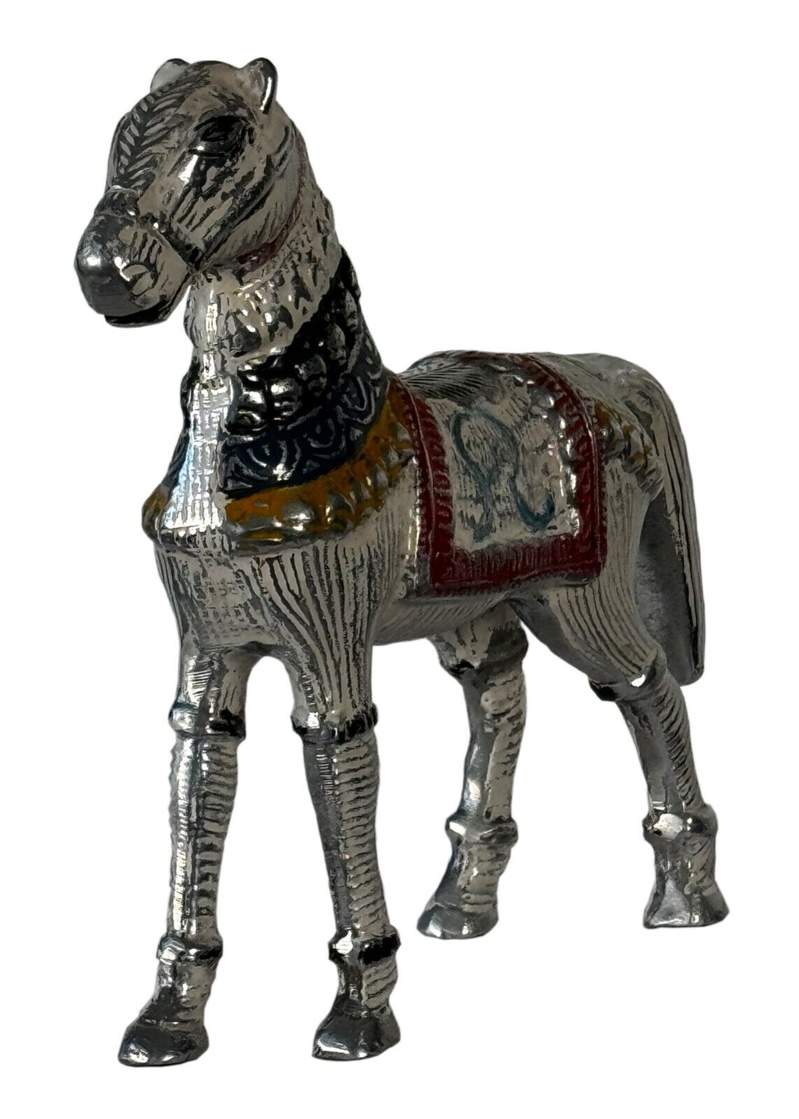 Skulptur Deko PFERD Aluminiumsockel HORSE Figur STATUE Handgefertig