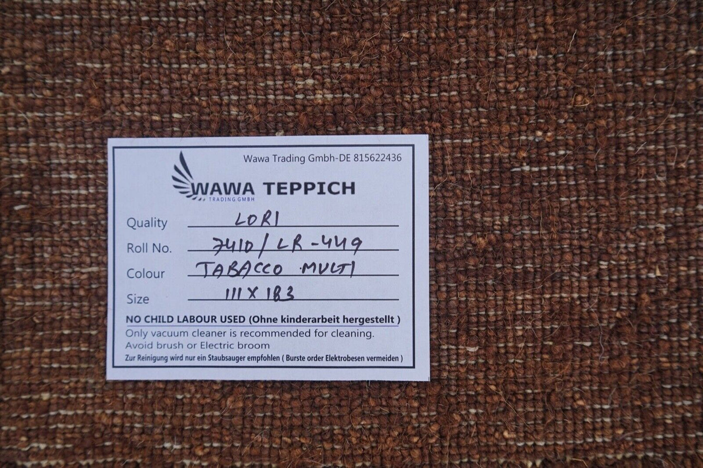 Braun Beige Teppich 100% Wolle Handgewebt 111X183 cm Lori Buff Lr449