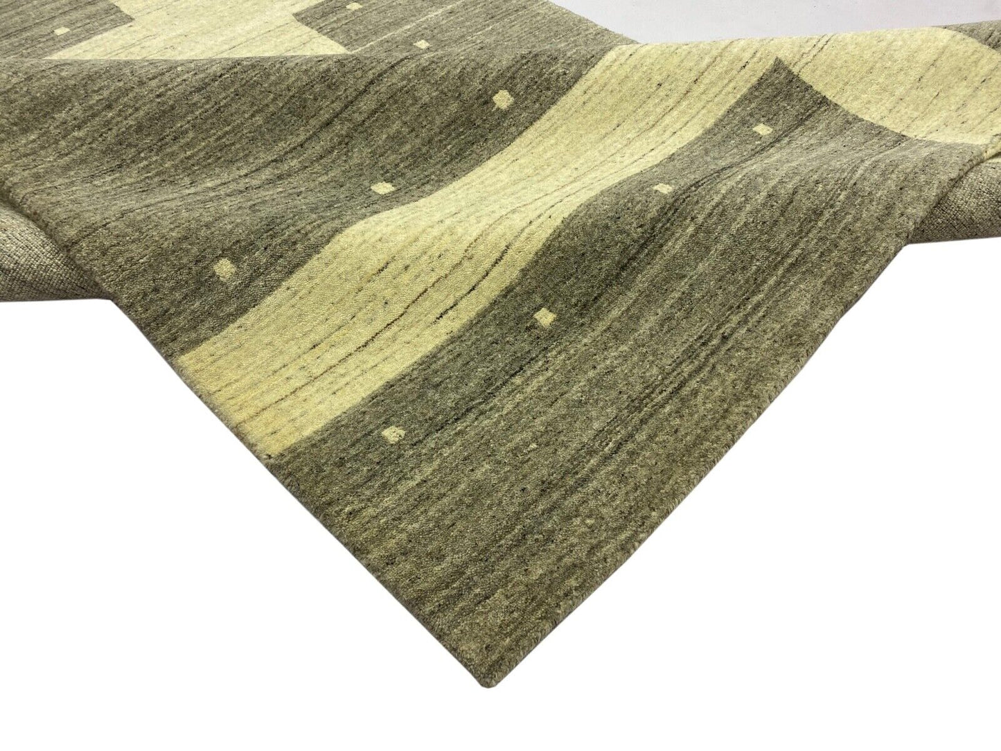 Teppich Gabbeh Beige Grau 100% Wolle lori Handgewebt 120x180 cm S83