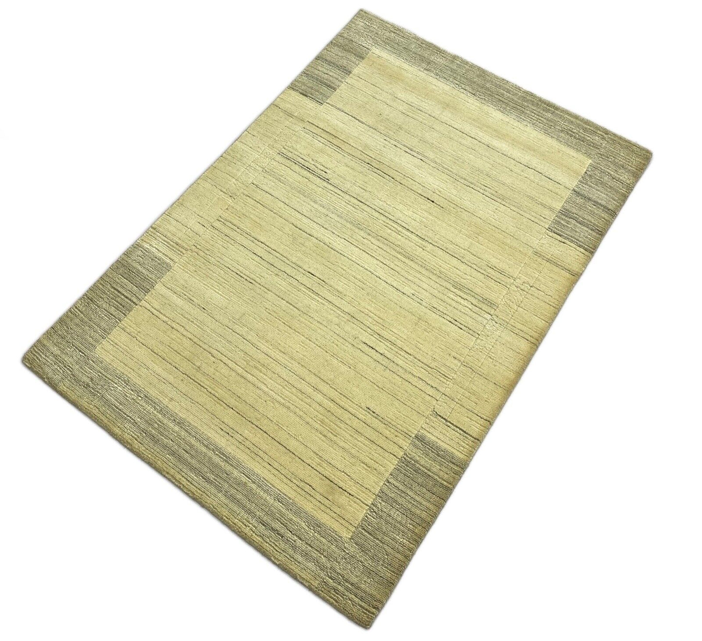 Teppich Gabbeh Beige Braun Wolle loom lori Handgewebt 120x180 cm S64