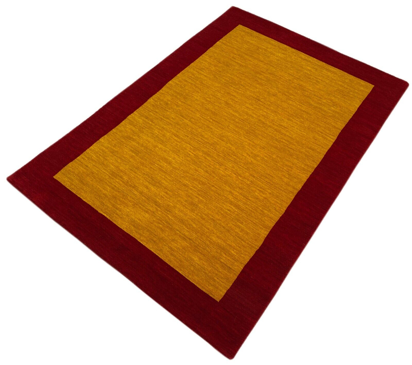 Gold Rot Teppich 100% Wolle Gabbeh 120x180 cm Handgewebt Home Deko WR153