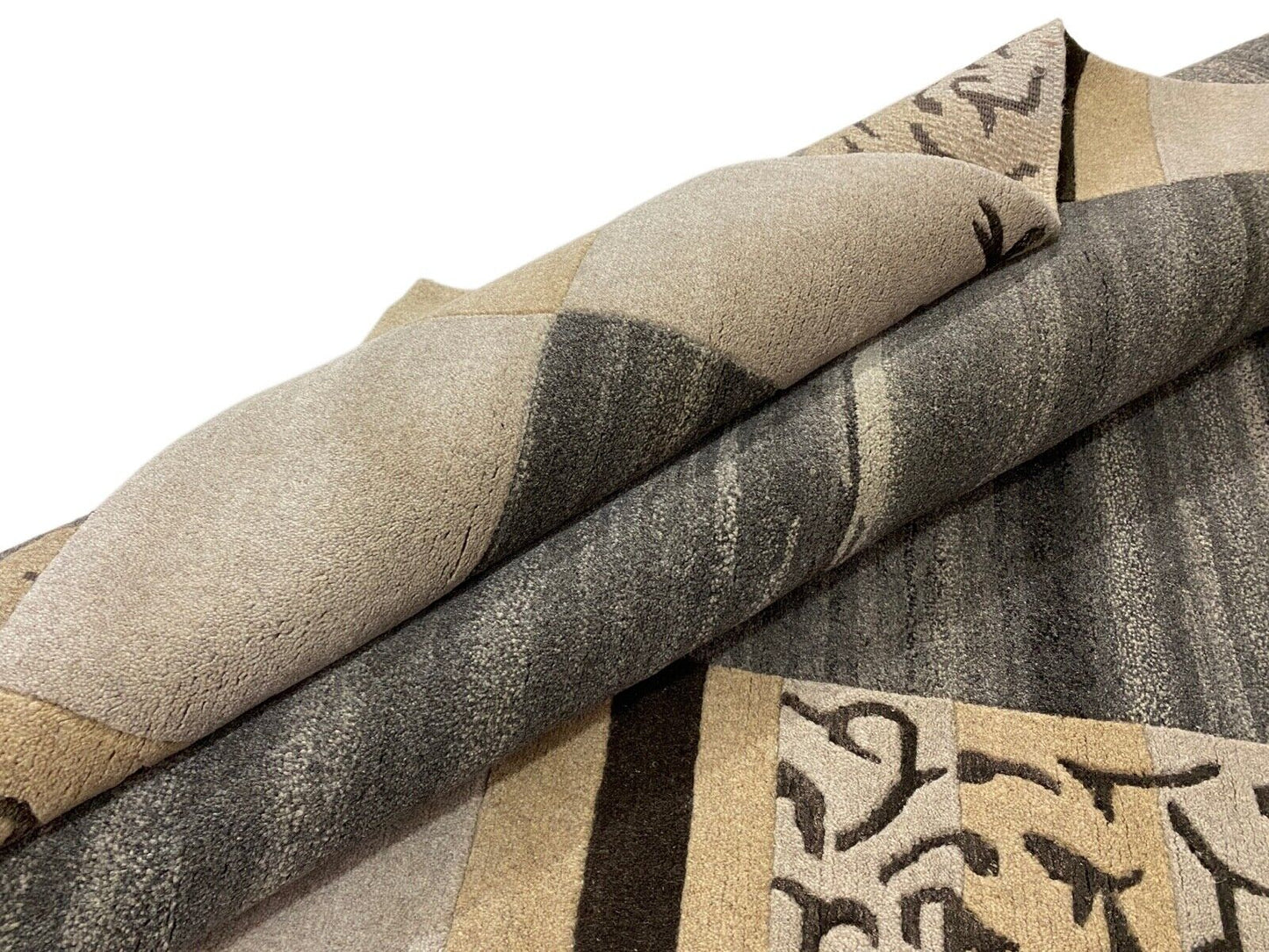 Teppich Handgeknüpft Indo Nepal Naturfarben Grau Beige Braun 120X185 cm Wolle