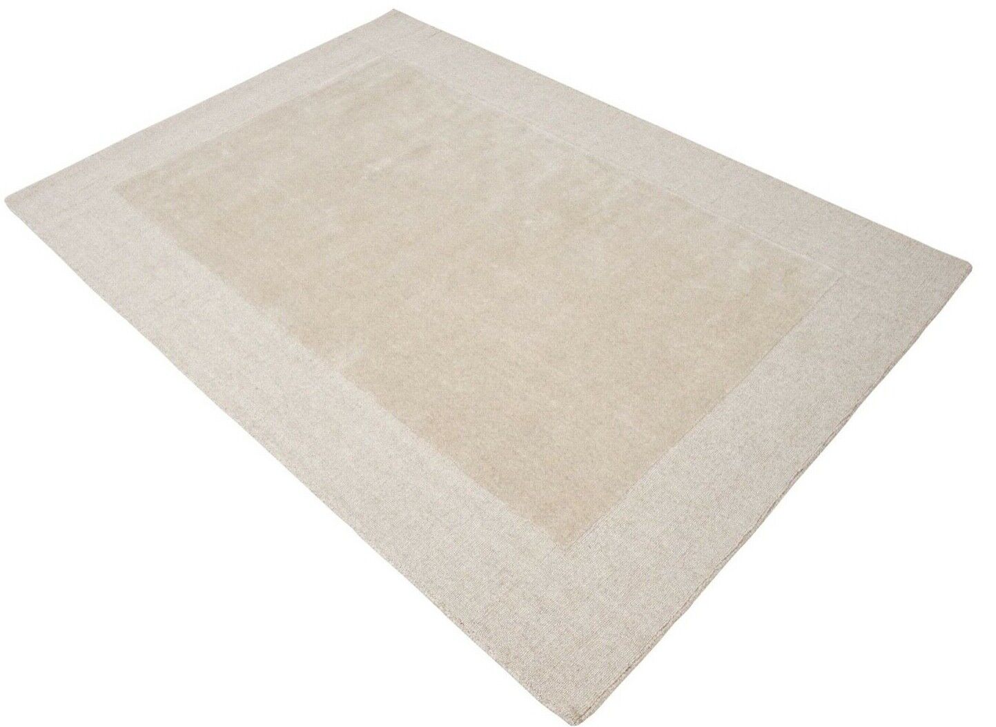 Beige 160X230 cm Teppich 100% Wolle Orientteppich Handgetuftet HT333