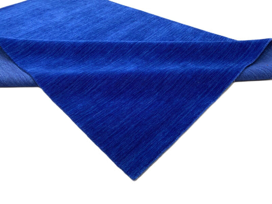 Lila Blau Teppich 100% Wolle Gabbeh 170x240 cm Handgewebt einfarbig WR134