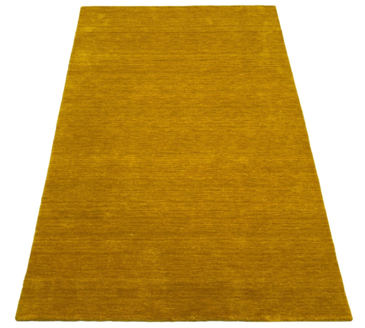 Gold Teppich 100% Wolle Gabbeh 120x180 cm Handgewebt einfarbig gefärbt G630