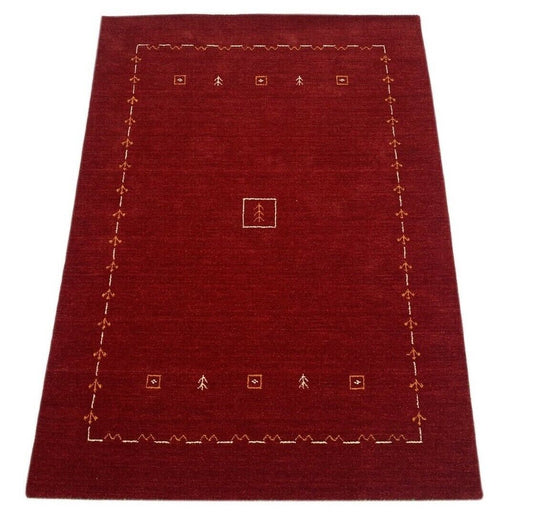 Rot Gabbeh Wohnzimmer Teppich 100% Wolle 170x240 cm Orient Handgewebt W6