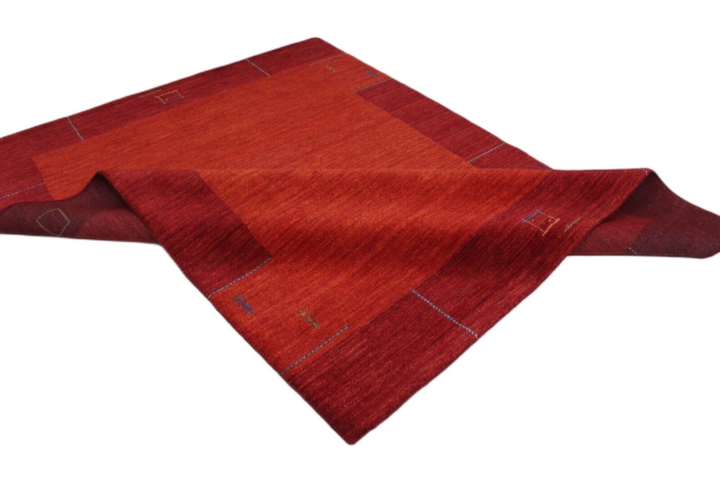 Gabbeh Teppich 100% Wolle 175X240 cm Rot Orange Handgewebt Orientteppich WR112