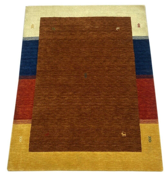 Gabbeh Braun Teppich 100% Wolle 180x230 cm Beige Rot Handgewebt wr91