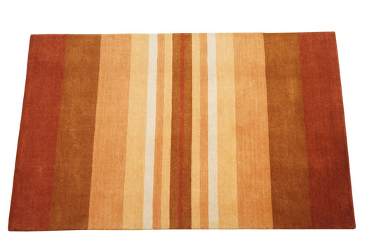 Gold Orange Beige Teppich 115x180 cm Handgewebt 100% Wolle Lori Buff Lr429