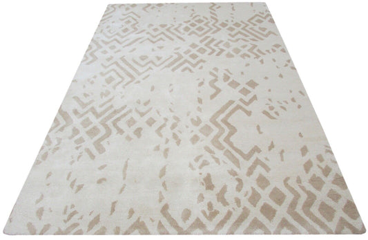 Wolle Teppich 100% Wolle Beige 160X230 cm Handarbeit Handgetuftet T826