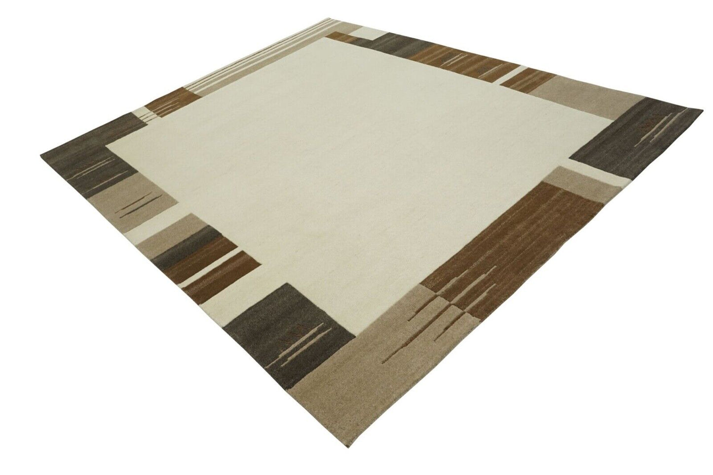 Braun Beige Nepal Teppich Handgeknüpft 100% Wolle Orientteppich 250X300 cm N772