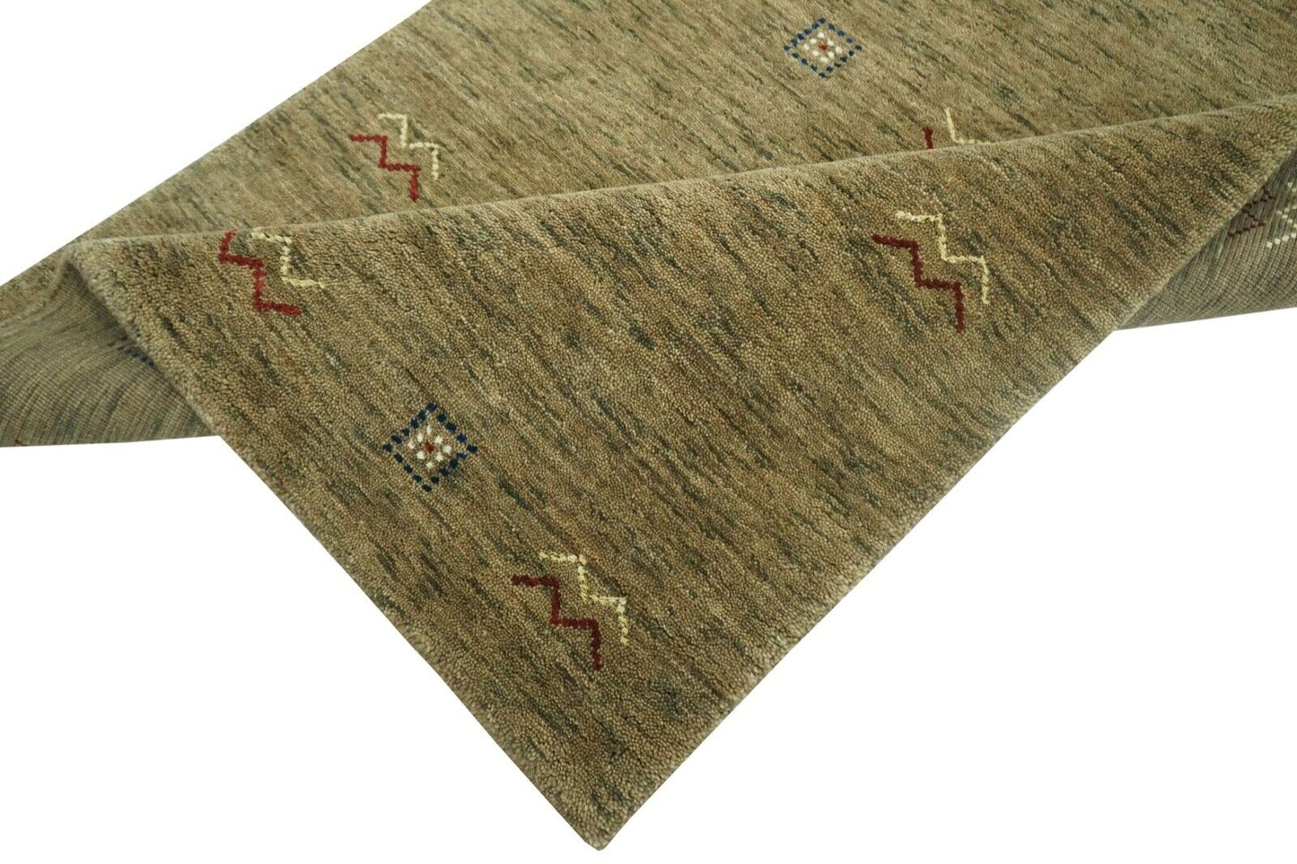 Gabbeh Beige Teppich 100% Wolle Handgewebt  90x160 cm Lori Debbich Lr727