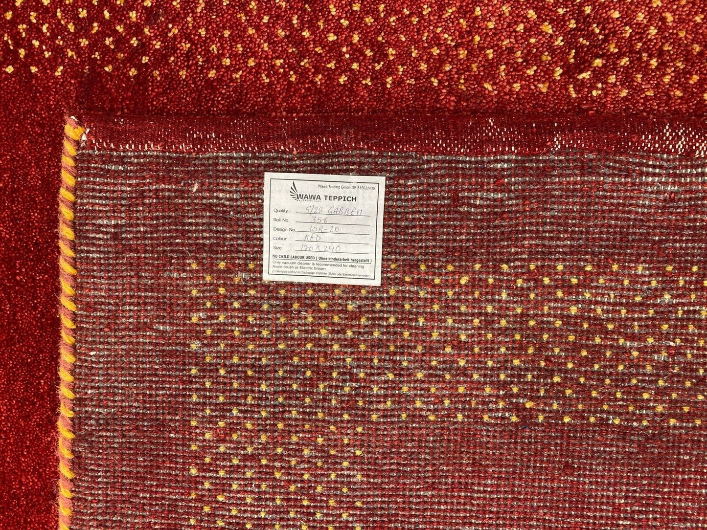 Gabbeh Teppich 100% Wolle Rot Orange Rosa Handgeknüpft 170X240 cm WR20