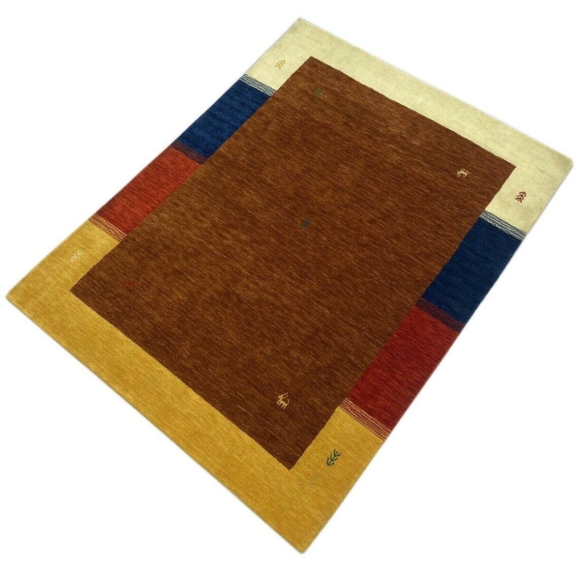 Gabbeh Braun Teppich 100% Wolle 180x230 cm Beige Rot Handgewebt wr91