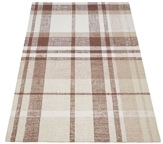 Teppich 100% Wolle Braun Beige 160X230 cm Orientteppich Handgetuftet HT236