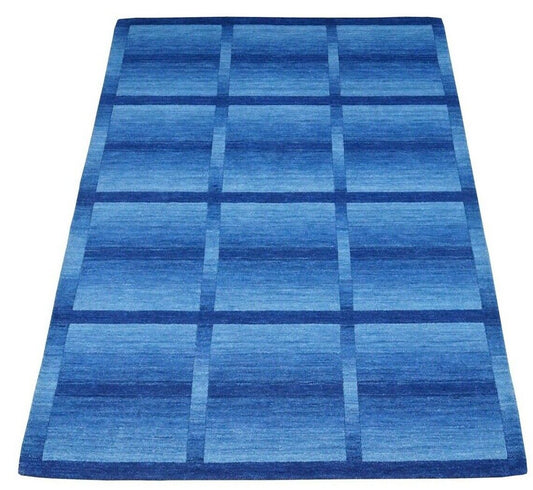 Teppich 100% Wolle Blau 160X230 cm Orientteppich Handgetuftet HT420